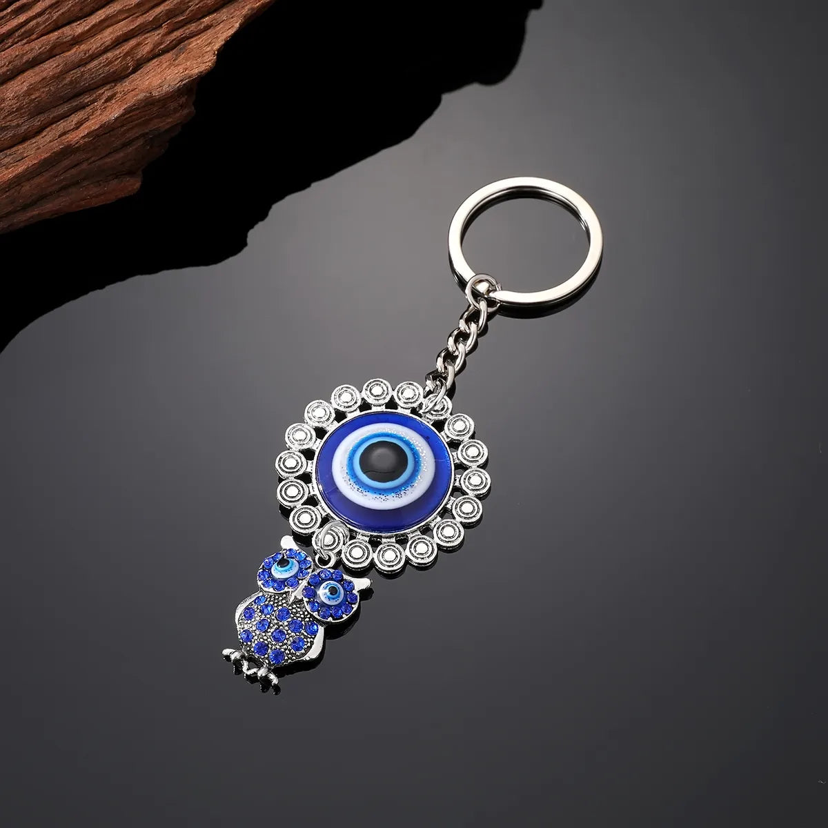 Fashion Dolphin Eye Elephant Alloy Resin Inlay Rhinestones Keychain 1 Piece