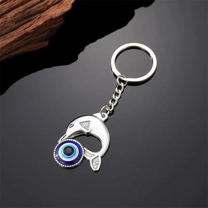 Fashion Dolphin Eye Elephant Alloy Resin Inlay Rhinestones Keychain 1 Piece