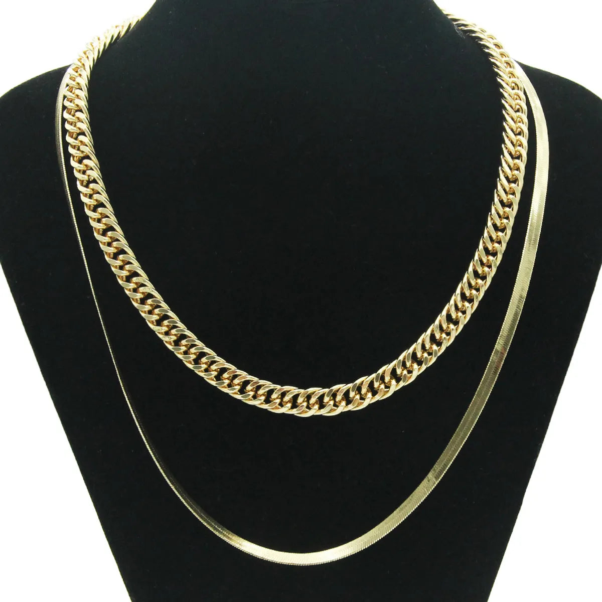 Fashion Double-Layer Cuban Chain Necklace Accessories Pendant