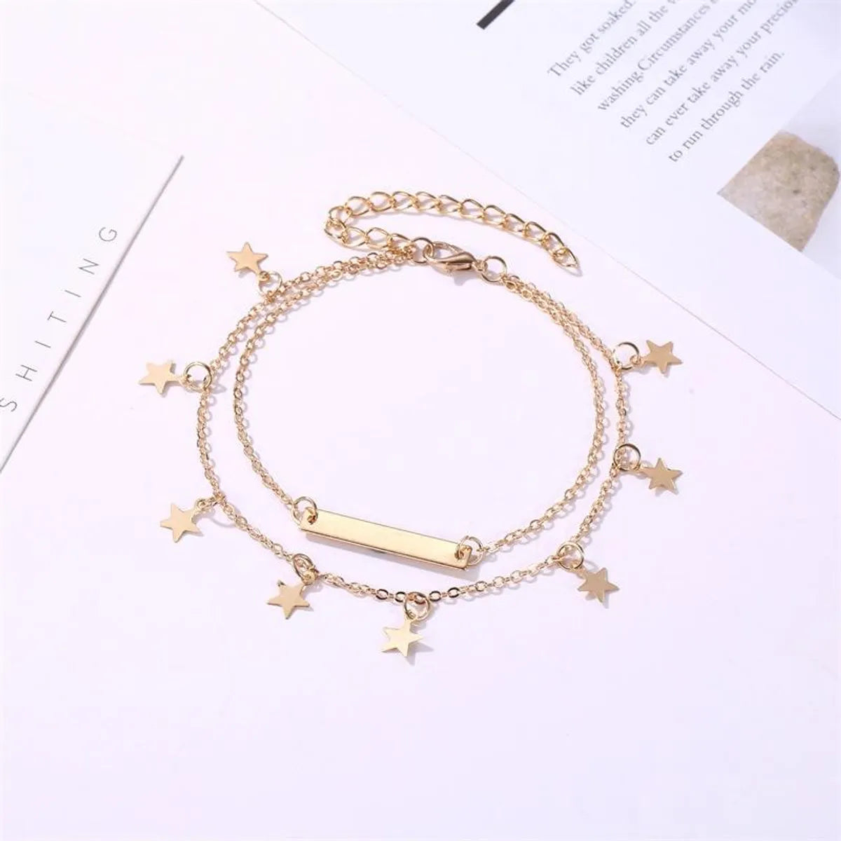 Fashion Double-layer Five-pointed Star Alloy Anklet Nhdp154402