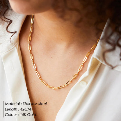 Fashion Double Layer Necklace Twist Chain Necklace Stainless Steel Gold Plated Necklace