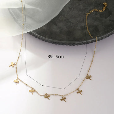 Fashion Dragonfly Stainless Steel Plating Necklace