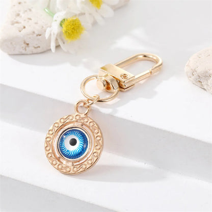 Fashion Drill Alloy Patch Blue Eyes Keychain  Devil'S Eye Pendant