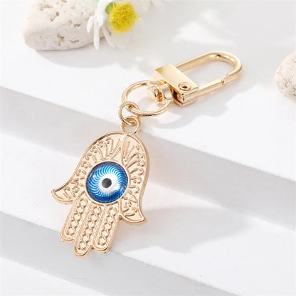 Fashion Drill Alloy Patch Blue Eyes Keychain  Devil'S Eye Pendant