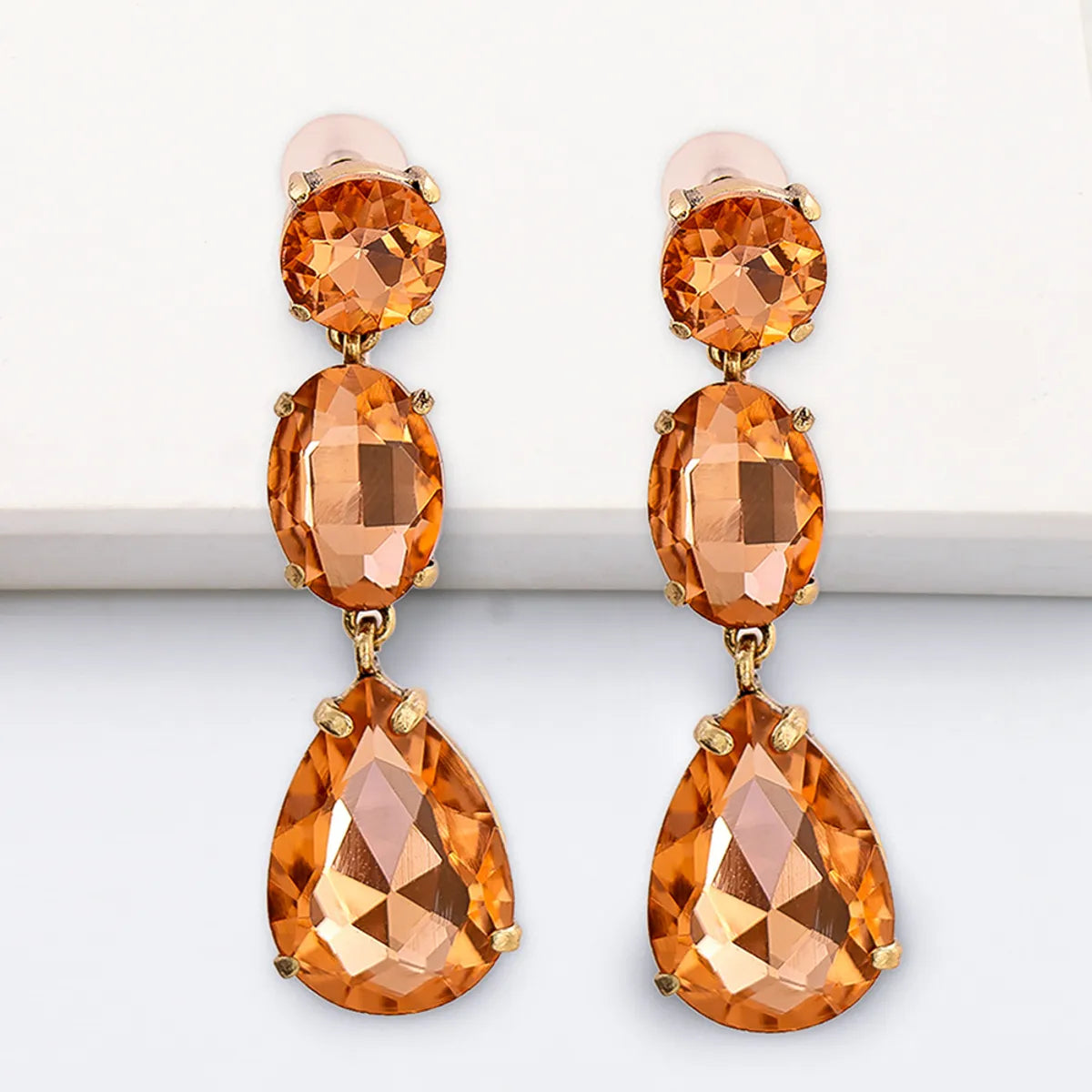 Fashion Drop-shaped Colorful Diamond Earrings