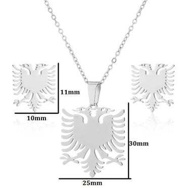 Fashion Eagle Stainless Steel Plating Earrings Necklace