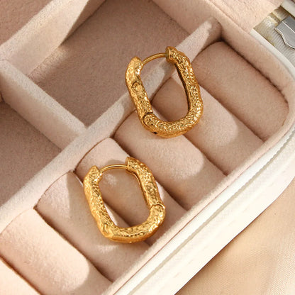 Fashion Geometric Plating 304 Stainless Steel No Inlaid 18K Gold Plated Earrings