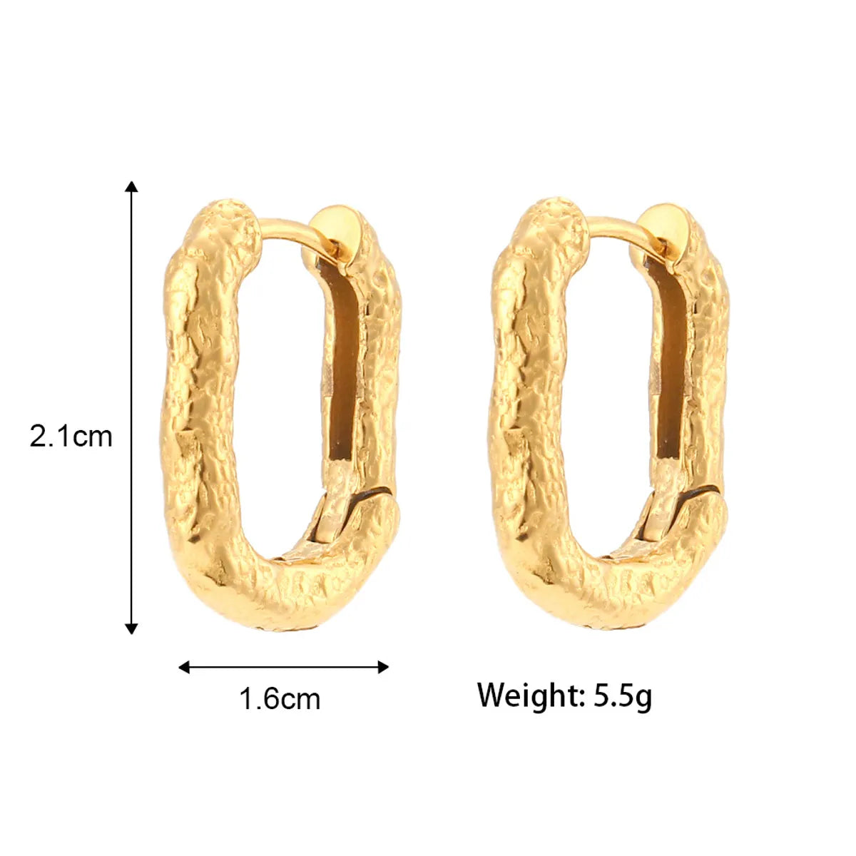 Fashion Geometric Plating 304 Stainless Steel No Inlaid 18K Gold Plated Earrings