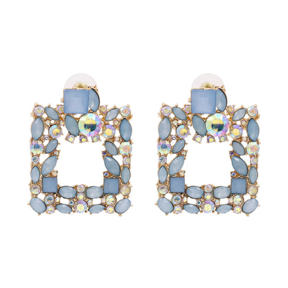 Fashion Geometric Diamond Alloy Earrings Ear Studs