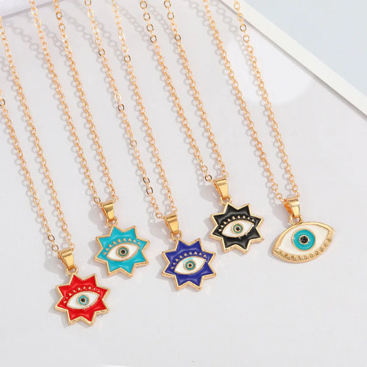 Fashion Eight-pointed Star Eye Pendent Alloy Necklace Wholesale Gooddiy