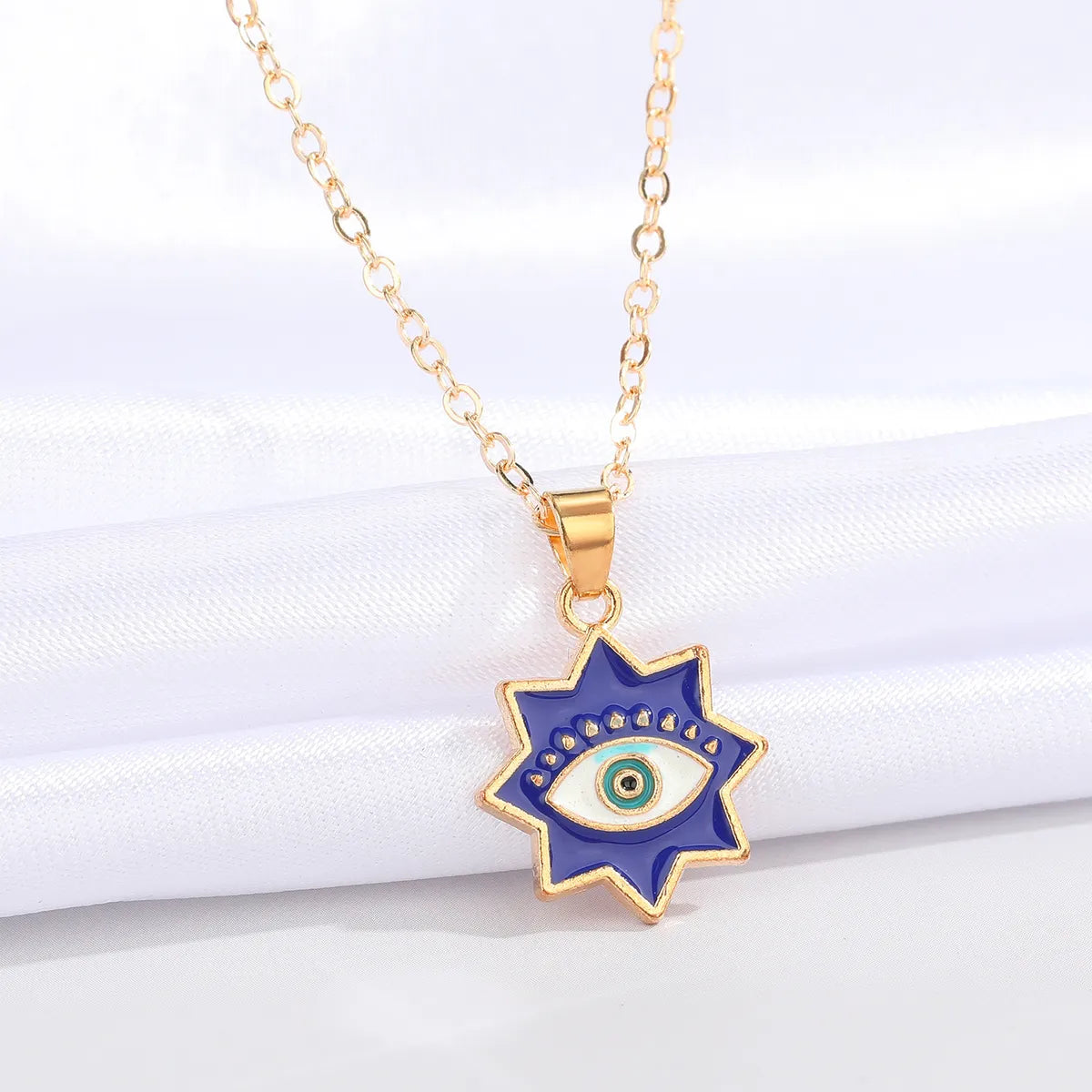 Fashion Eight-pointed Star Eye Pendent Alloy Necklace Wholesale Gooddiy