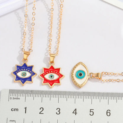 Fashion Eight-pointed Star Eye Pendent Alloy Necklace Wholesale Gooddiy