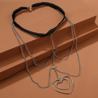 Fashion Elastic Multi-Layer Heart-Shaped Alloy Leg Chain