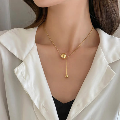 304 Stainless Steel 18K Gold Plated Simple Style Plating Geometric Necklace