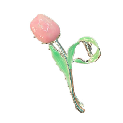 Fashion Elegant Tulip Flowers Metal Clip Hair Accessories For Women