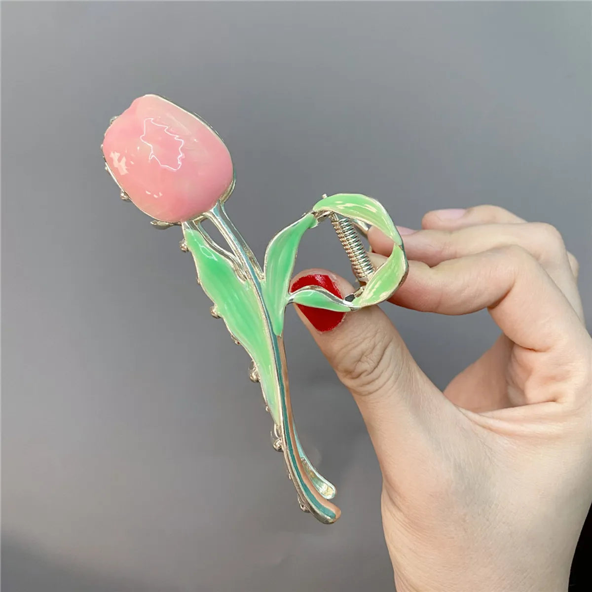 Fashion Elegant Tulip Flowers Metal Clip Hair Accessories For Women