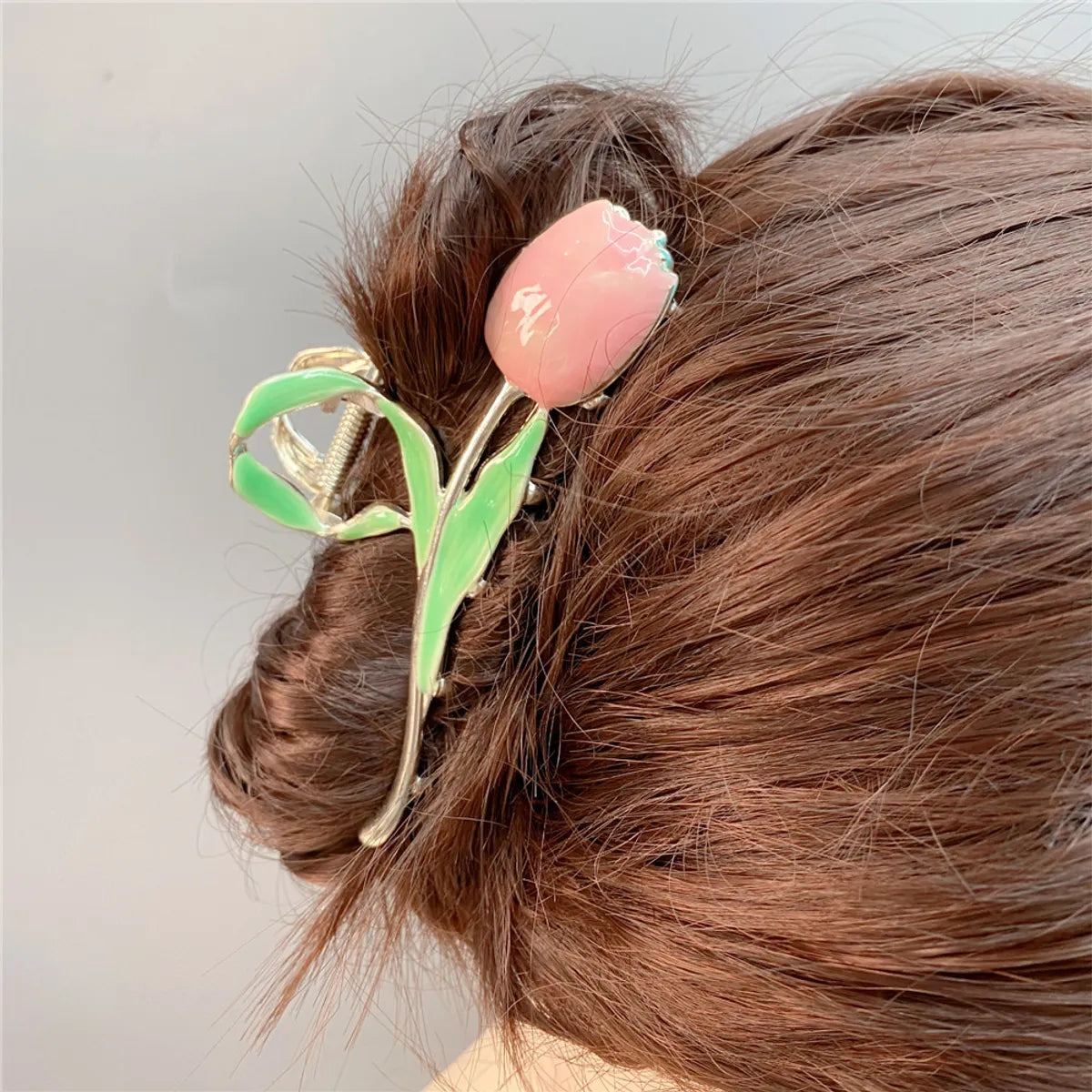 Fashion Elegant Tulip Flowers Metal Clip Hair Accessories For Women