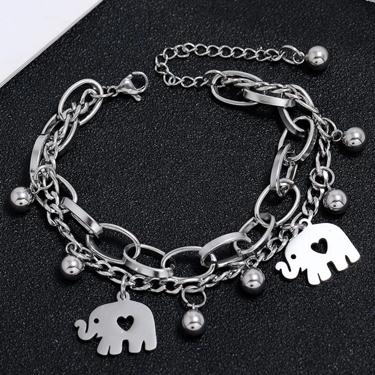 Fashion Elephant Stainless Steel Plating Bracelets 1 Piece