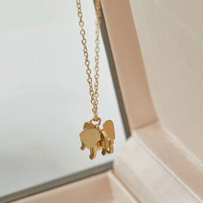 Fashion Elephant Titanium Steel Plating Pendant Necklace 1 Piece