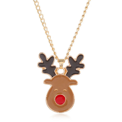 Fashion Elk Alloy Enamel Christmas Women'S Rings Earrings Necklace