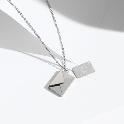 Fashion Envelope Titanium Steel Plating Pendant Necklace