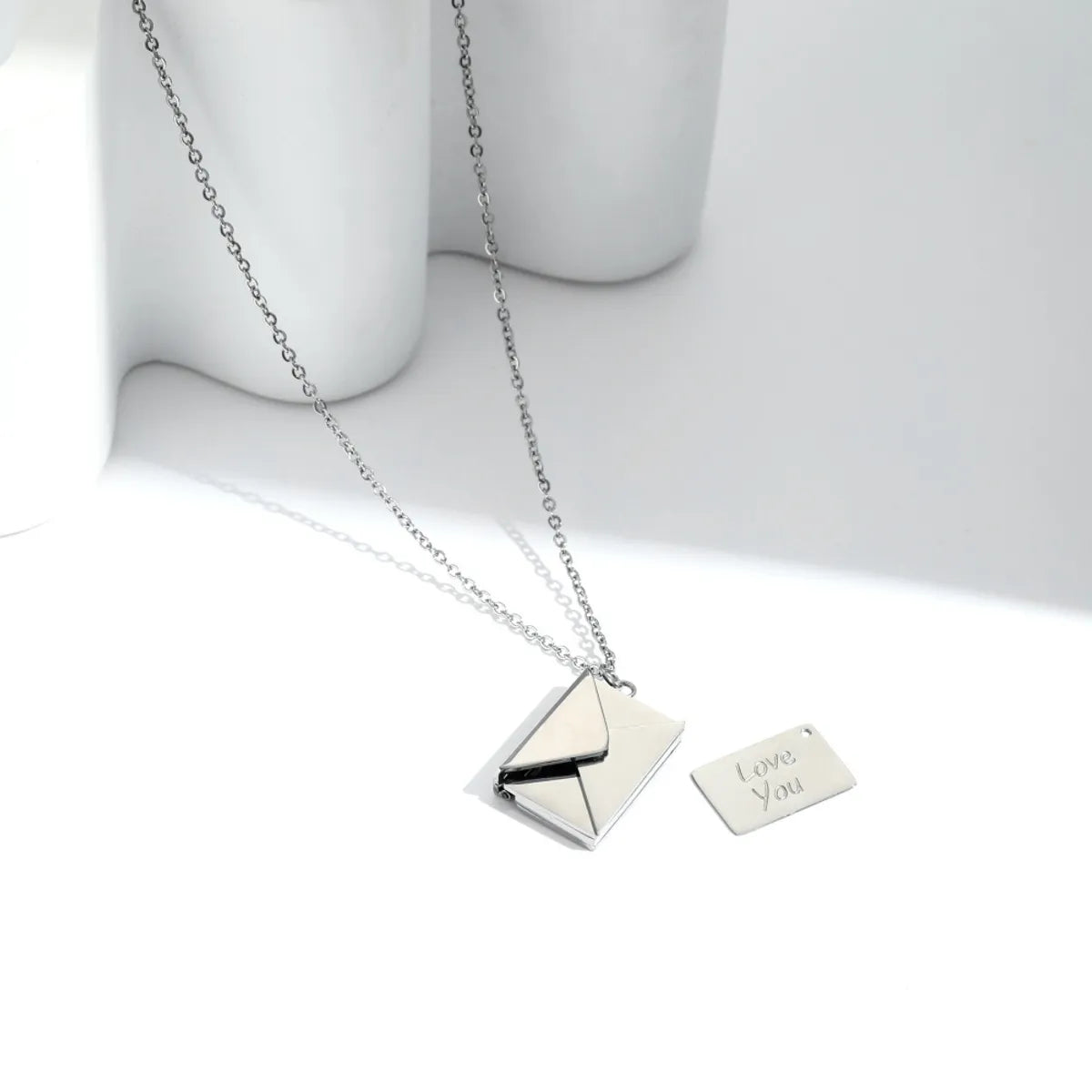 Fashion Envelope Titanium Steel Plating Pendant Necklace