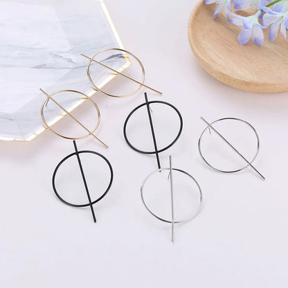 Simple Style Geometric Plating Alloy No Inlaid Earrings Ear Studs