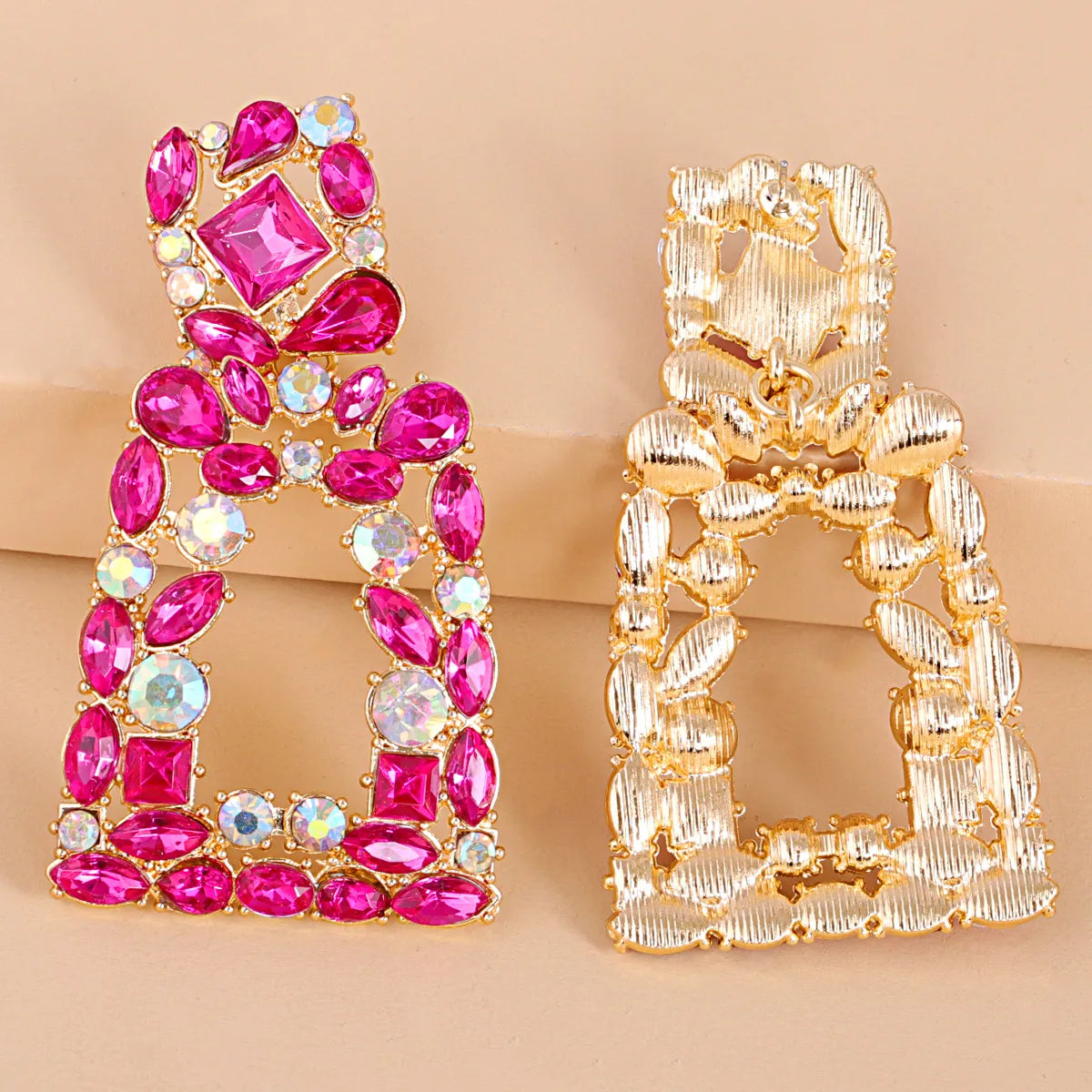 Fashion  Exaggerated  Diamond Geometric Long Earrings