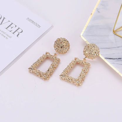 Fashion Geometric Plating Alloy No Inlaid Earrings Ear Studs