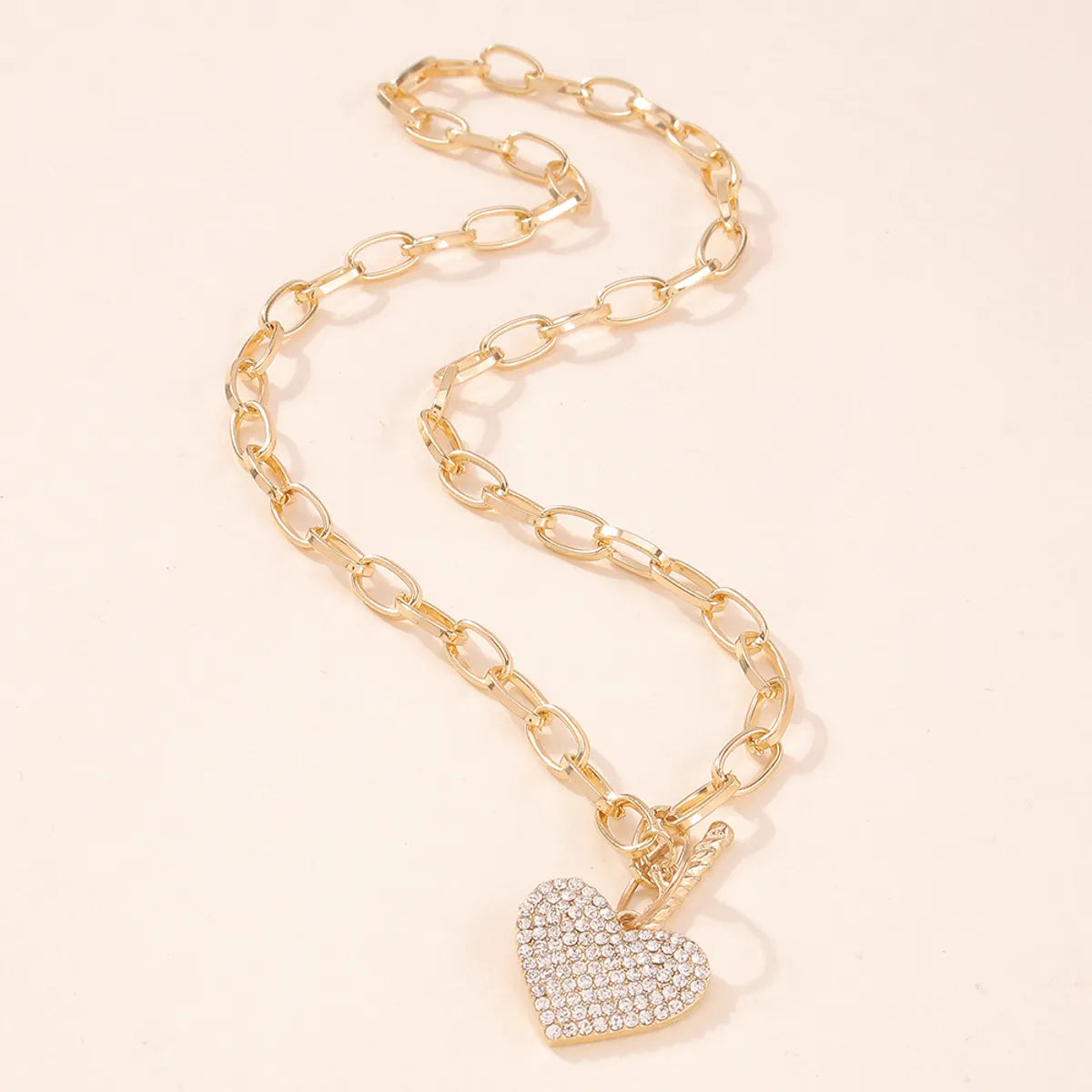 Fashion Exaggerated Punk Style Heart-shaped Diamond Necklace