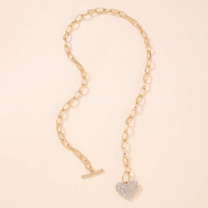 Fashion Exaggerated Punk Style Heart-shaped Diamond Necklace