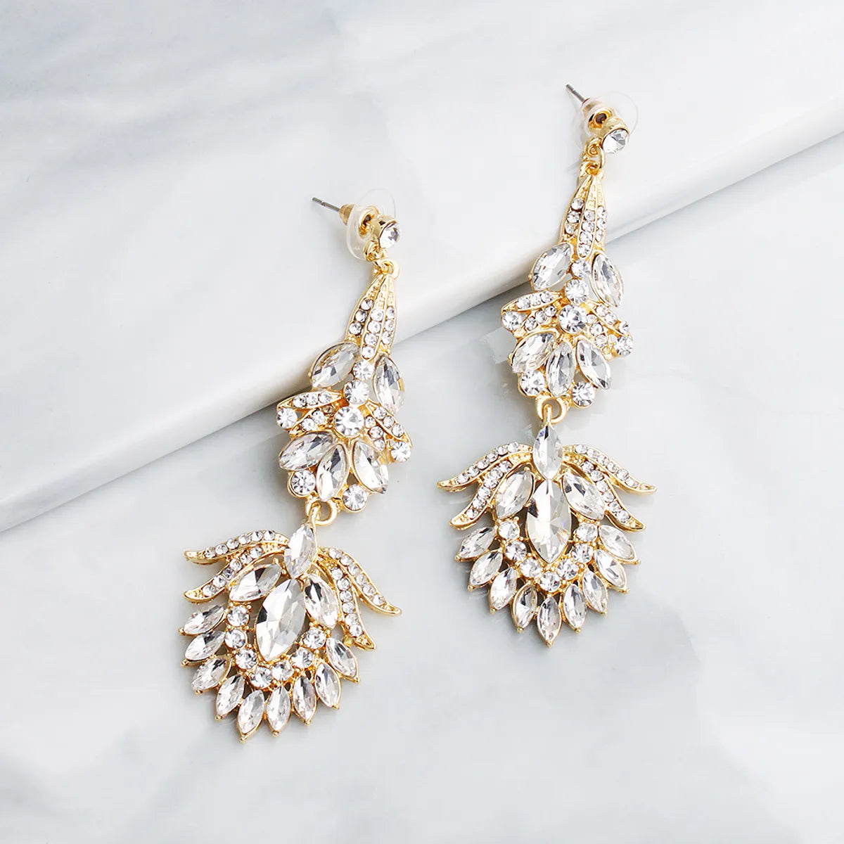 Fashion Exaggerated Trend Simple Retro Alloy Diamond Bridal Wedding Earrings