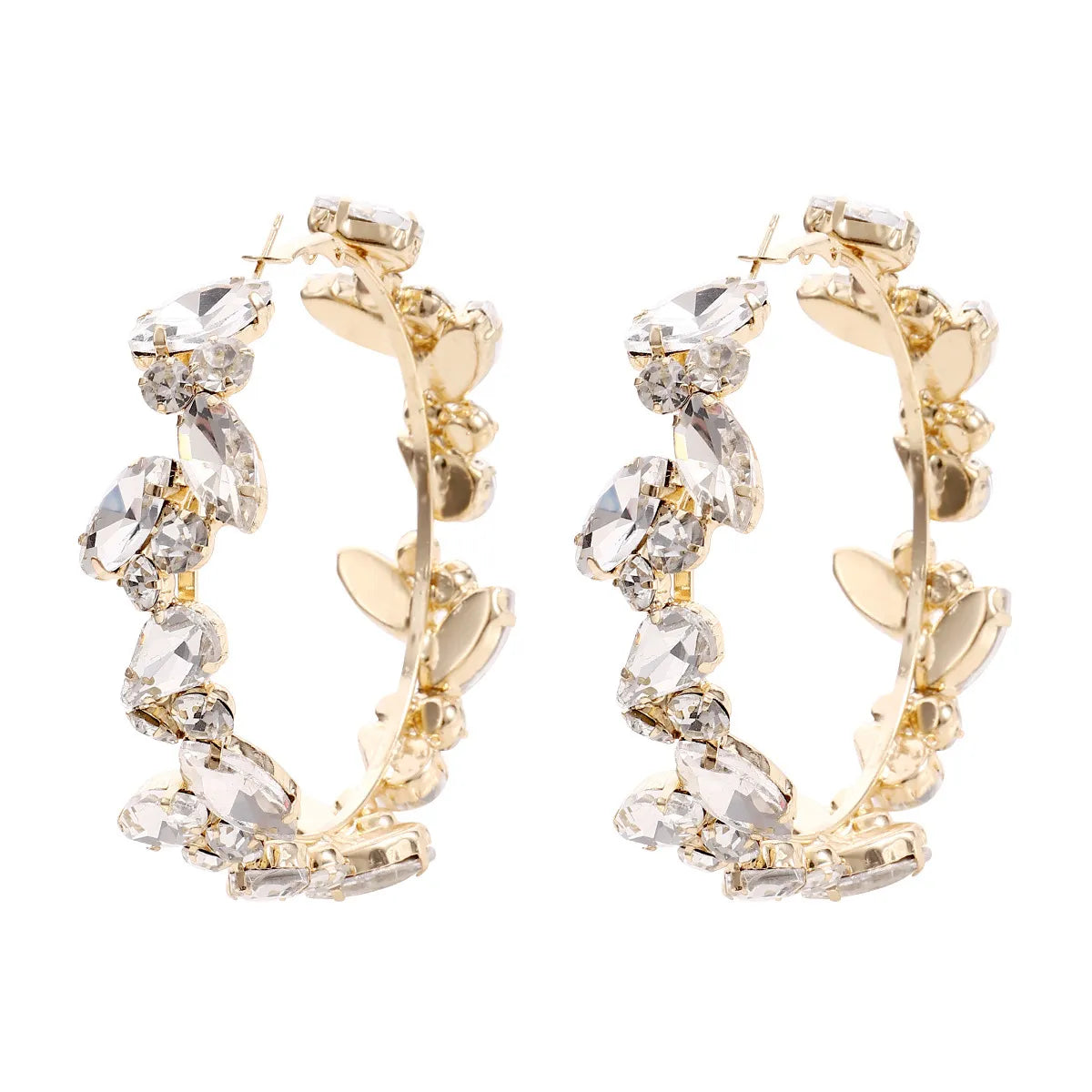 Fashion Eye Alloy Inlay Rhinestones Women's Hoop Earrings 1 Pair