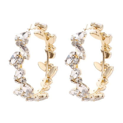 Fashion Eye Alloy Inlay Rhinestones Women's Hoop Earrings 1 Pair