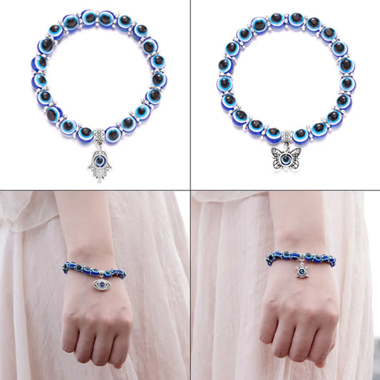 Fashion Eye Alloy Resin Beaded Unisex Bracelets