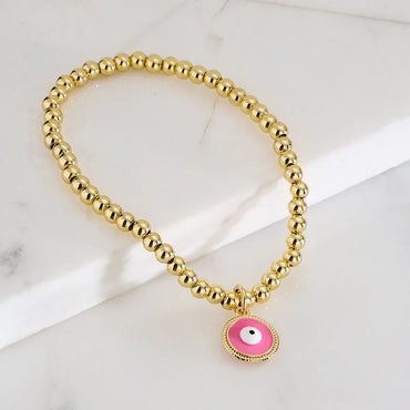 Fashion Eye Copper Enamel Gold Plated Bracelets 1 Piece