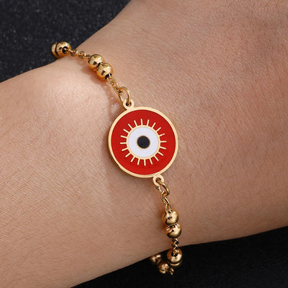 Fashion Eye Stainless Steel Dripping Oil Plating No Inlaid Bracelets