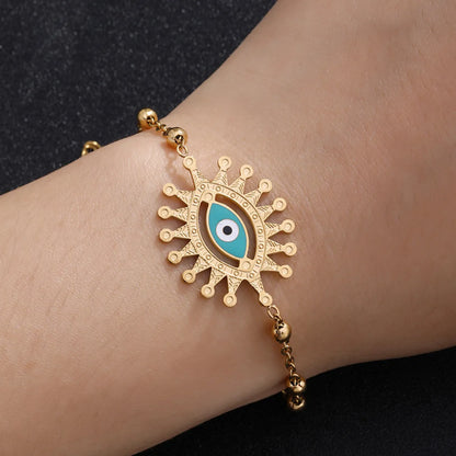 Fashion Eye Stainless Steel Dripping Oil Plating No Inlaid Bracelets