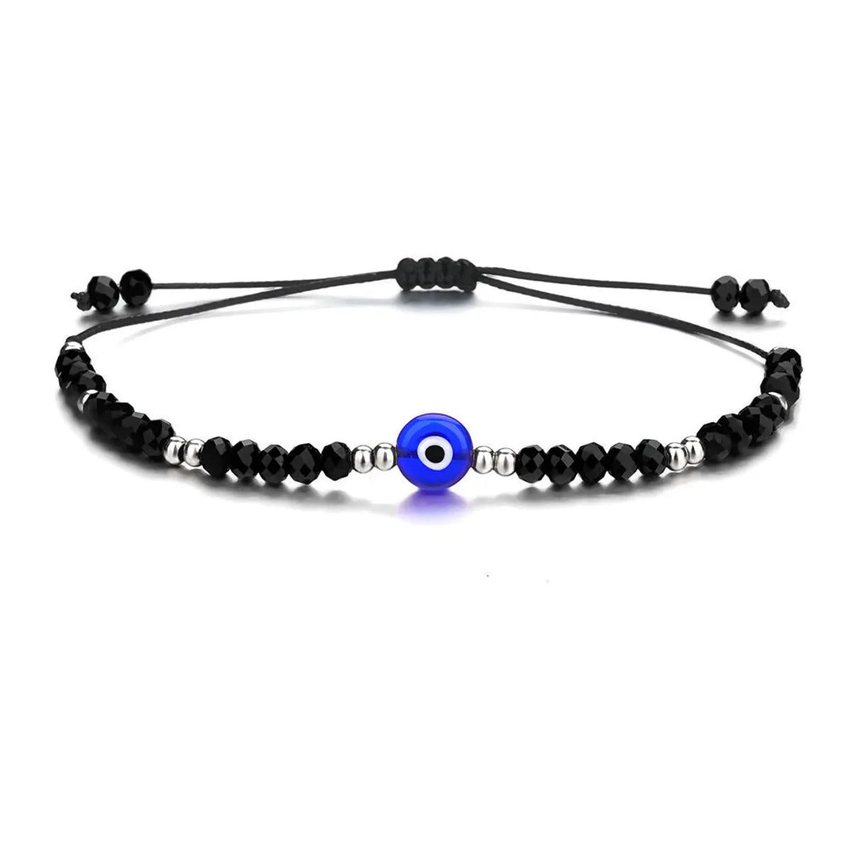 Fashion Eye Stainless Steel Glass Beaded Women'S Bracelets 1 Piece