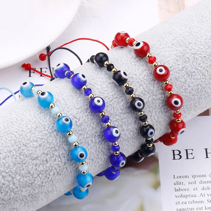 Fashion Eye Stainless Steel Glass Rope Wholesale Bracelets