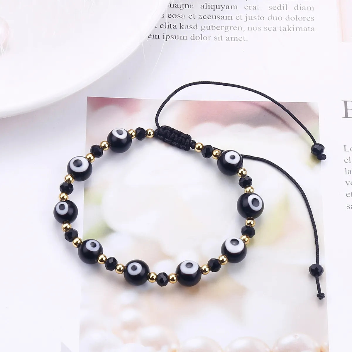 Fashion Eye Stainless Steel Glass Rope Wholesale Bracelets