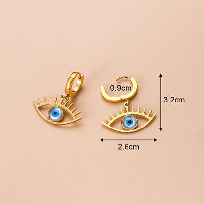 Fashion Eye Stainless Steel Plating Earrings 1 Pair