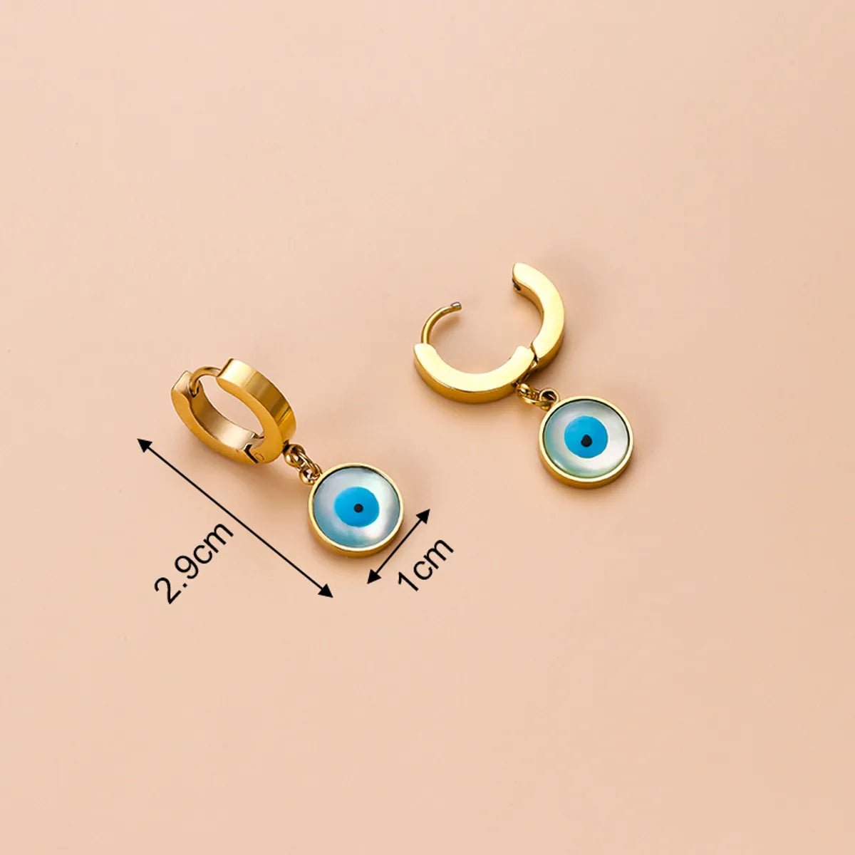 Fashion Eye Stainless Steel Plating Earrings 1 Pair