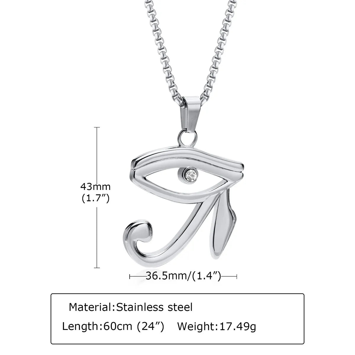 Fashion Eye Titanium Steel Plating Pendant Necklace 1 Piece