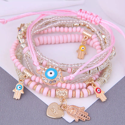 Fashion Eyebrows Eyes Palms Beads Ladies Multi-Layer Bracelet