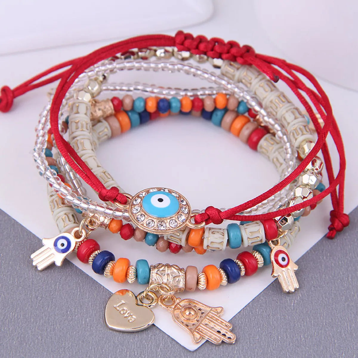 Fashion Eyebrows Eyes Palms Beads Ladies Multi-Layer Bracelet