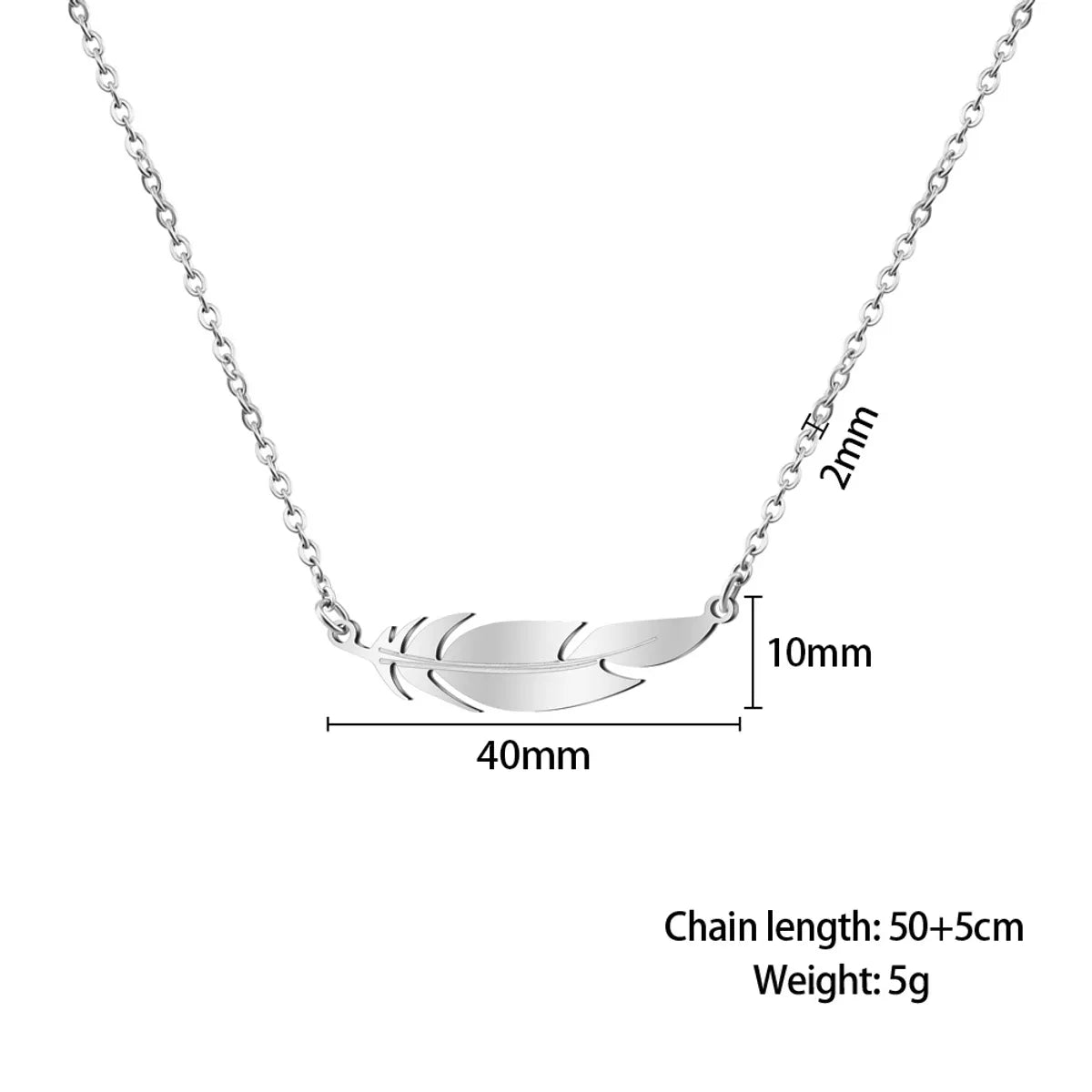 Fashion Feather Stainless Steel Necklace Plating Stainless Steel Necklaces