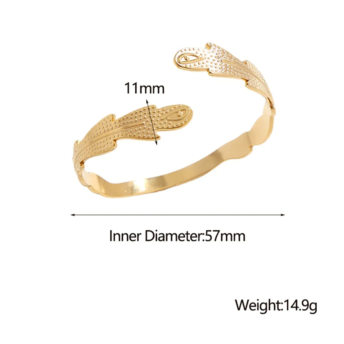 Fashion Feather Titanium Steel Plating Bangle 1 Piece