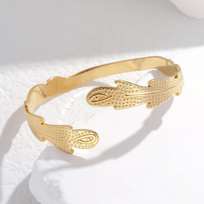 Fashion Feather Titanium Steel Plating Bangle 1 Piece