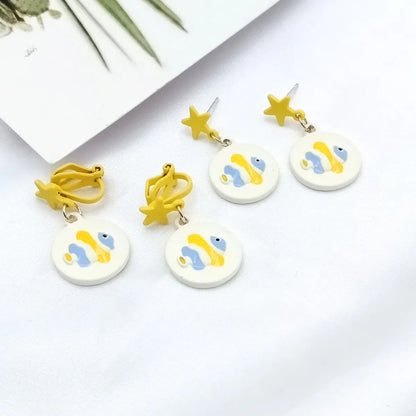 Fashion Fish Alloy Enamel Stoving Varnish Drop Earrings